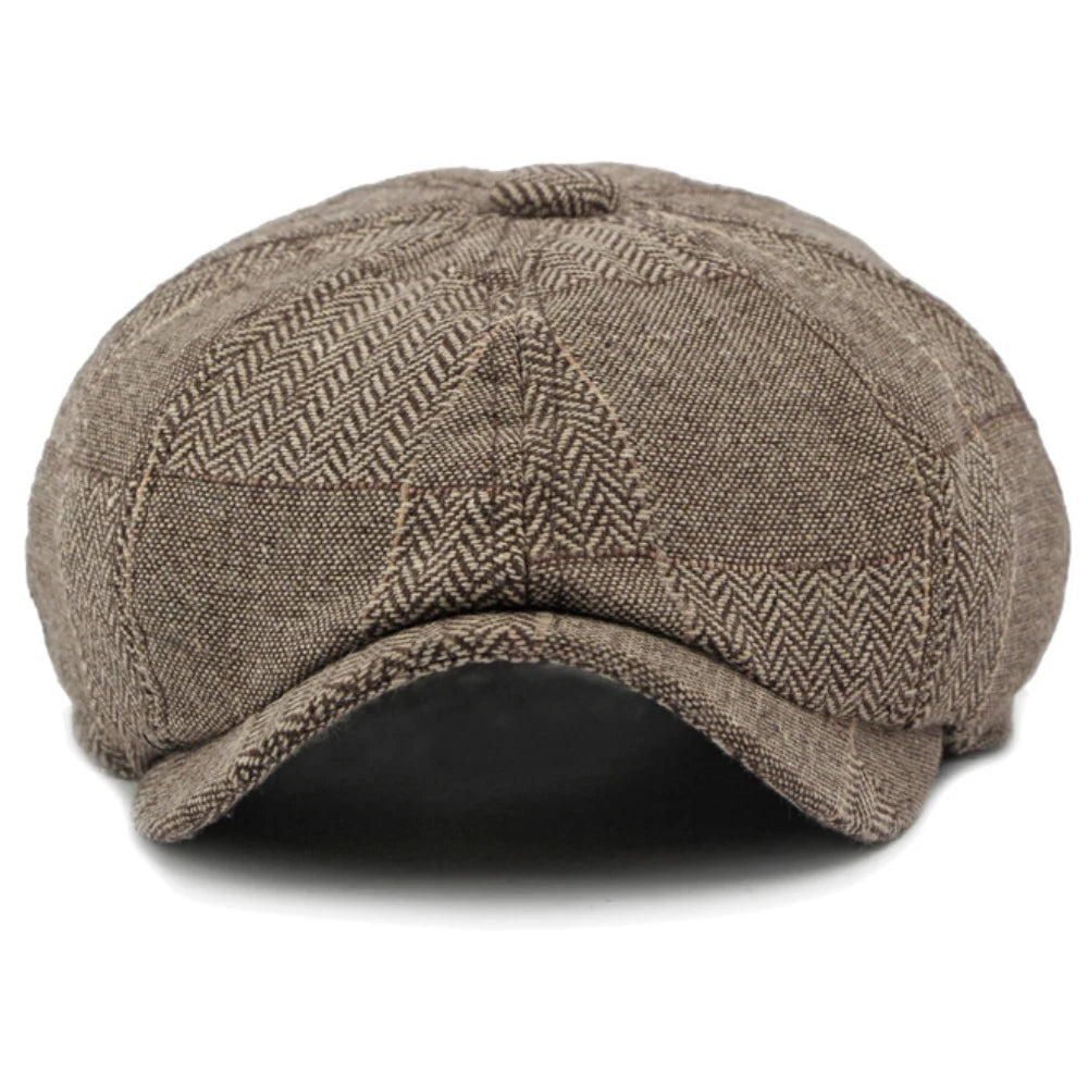 HT4341 Beret Cap Spring Autumn Caps for Men Women Vintage Plaid Octagonal Cap Hat Female Retro Artist Painter Male Beret Hats