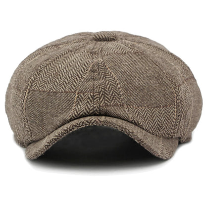 HT4341 Beret Cap Spring Autumn Caps for Men Women Vintage Plaid Octagonal Cap Hat Female Retro Artist Painter Male Beret Hats