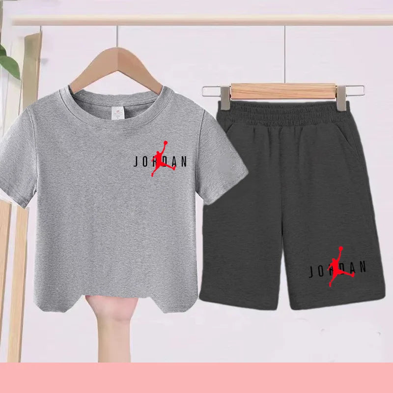 Summer Children's Football and Basketball Sports Clothing-children'sT-shirts+shorts Highly Absorbent Sports Short-sleeved Shirts