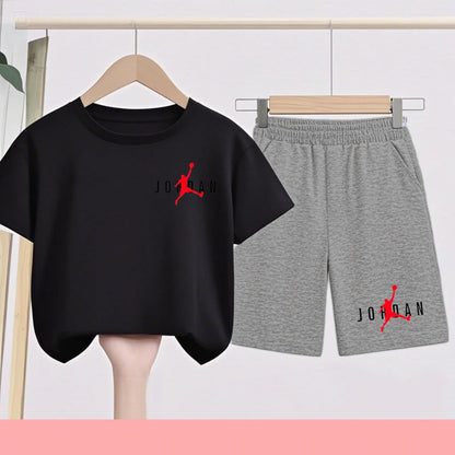 Summer Children's Football and Basketball Sports Clothing-children'sT-shirts+shorts Highly Absorbent Sports Short-sleeved Shirts