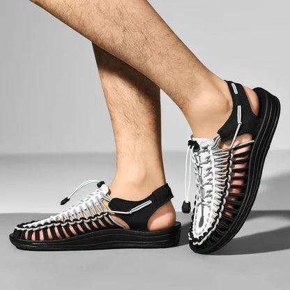 Handwoven Flat Beach Sandals — Breathable Casual Outdoor Sandals for Men & Women