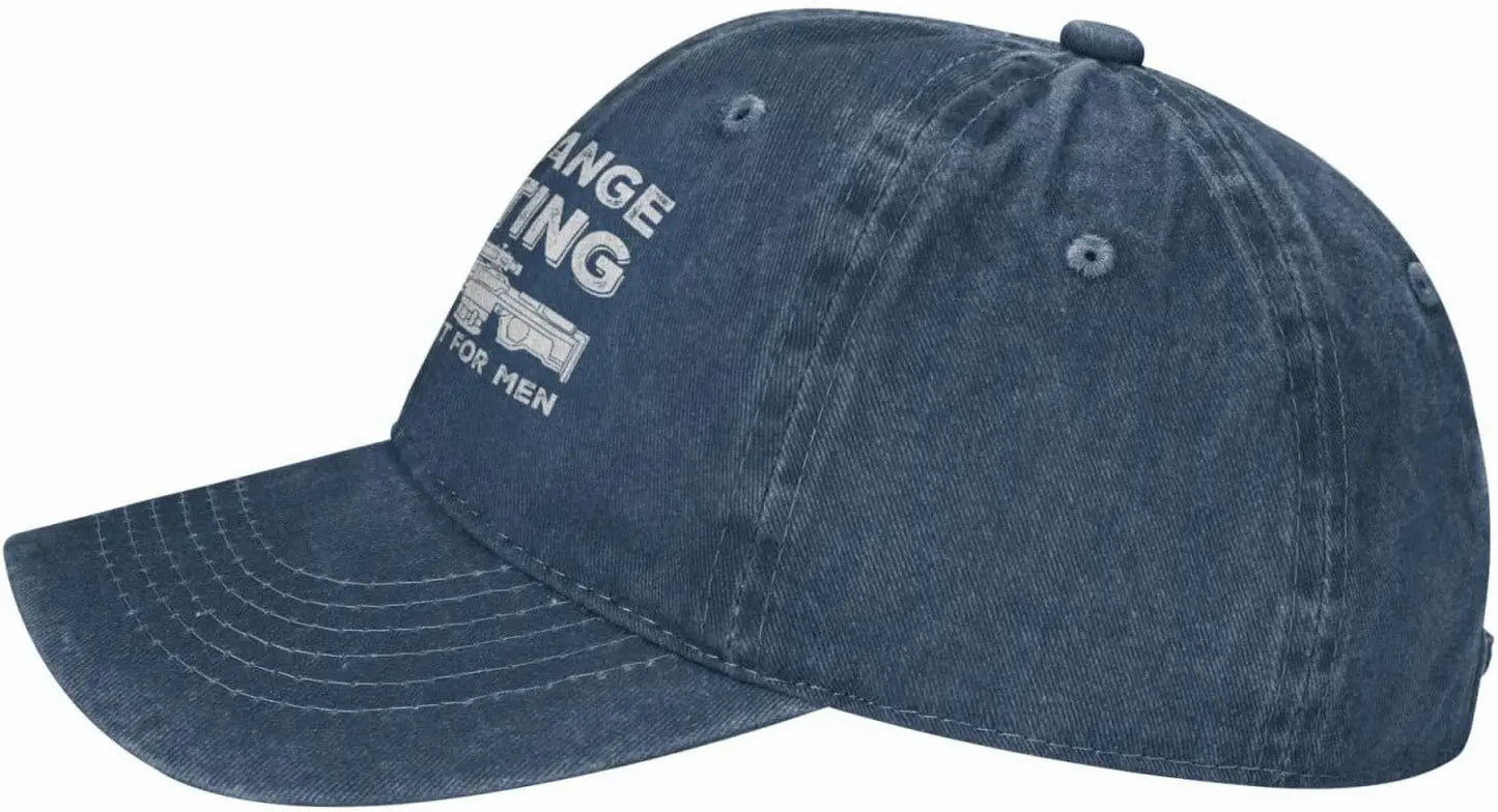 Funny Shooting Slogan Dad Hat — Washed Denim Baseball Cap for Men & Women