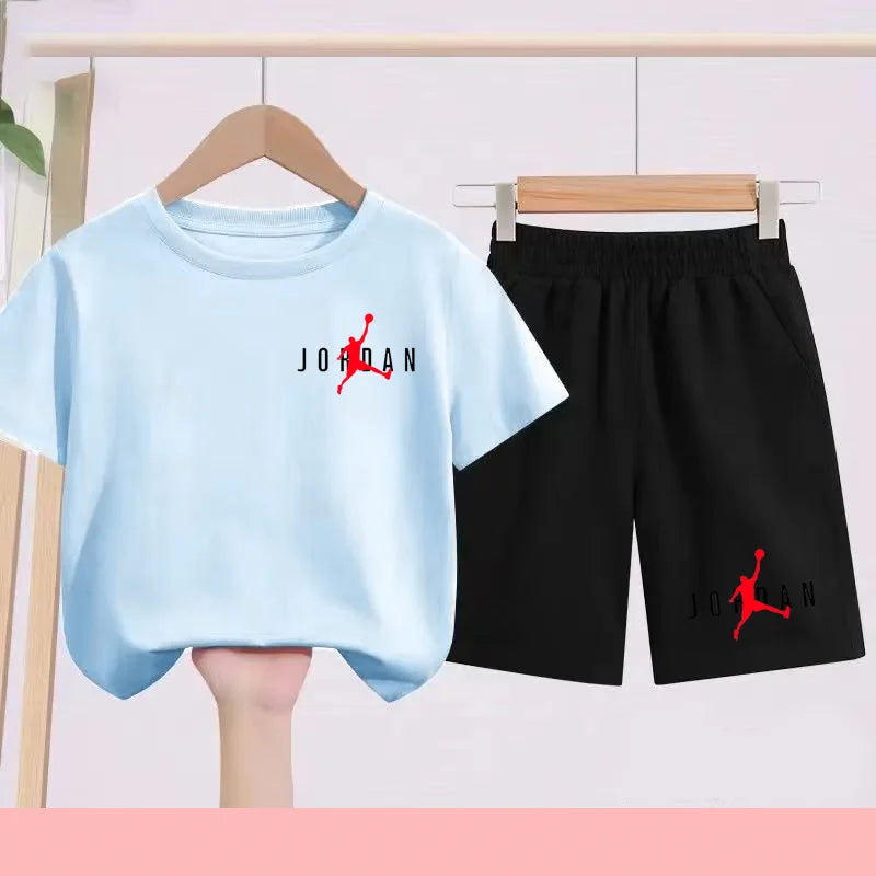 Summer Children's Football and Basketball Sports Clothing-children'sT-shirts+shorts Highly Absorbent Sports Short-sleeved Shirts