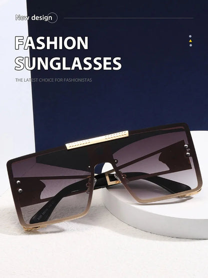 Oversized Metal Frame Sunglasses – Unisex Polarized Street Style