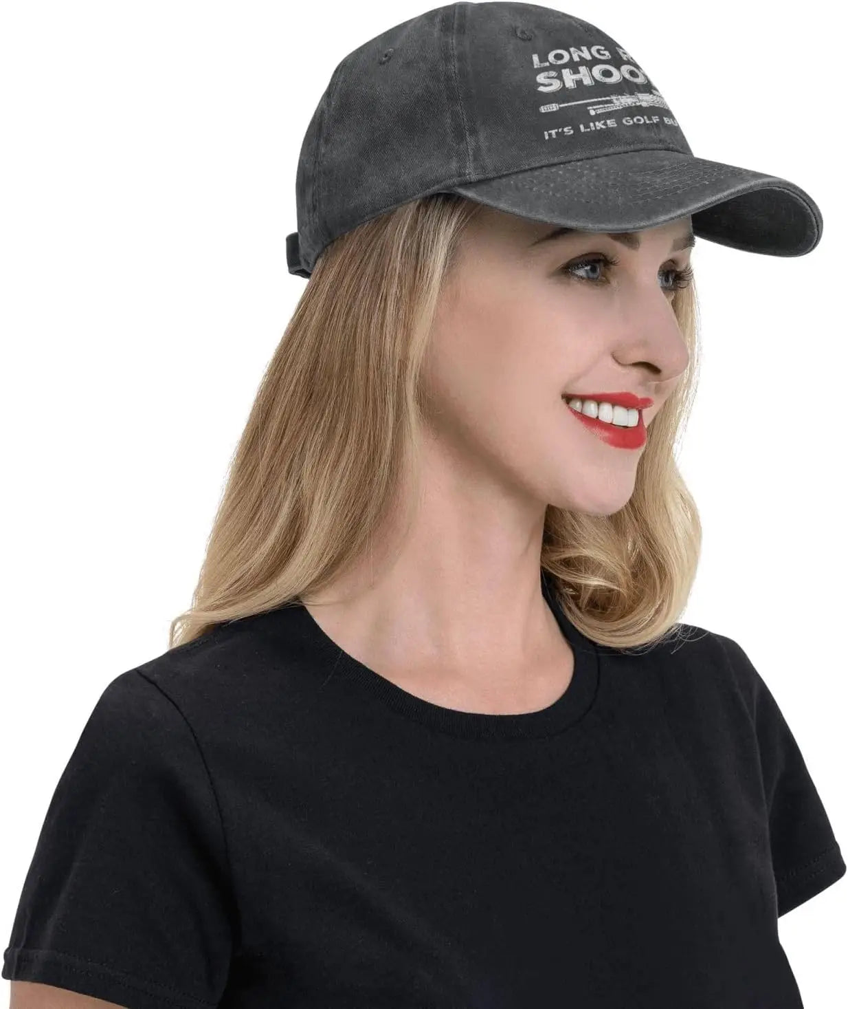 Funny Shooting Slogan Dad Hat — Washed Denim Baseball Cap for Men & Women