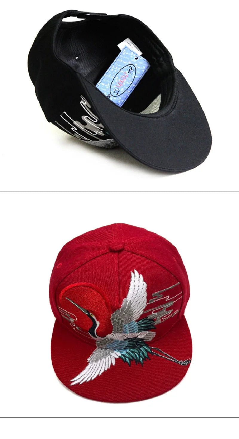 Embroidered Flat Top Baseball Cap | Hip Hop Street Style for Men & Women