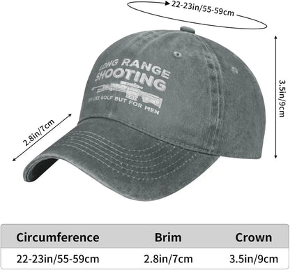 Funny Shooting Slogan Dad Hat — Washed Denim Baseball Cap for Men & Women