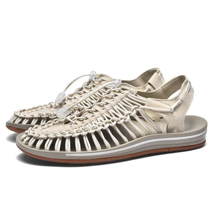 Handwoven Flat Beach Sandals — Breathable Casual Outdoor Sandals for Men & Women