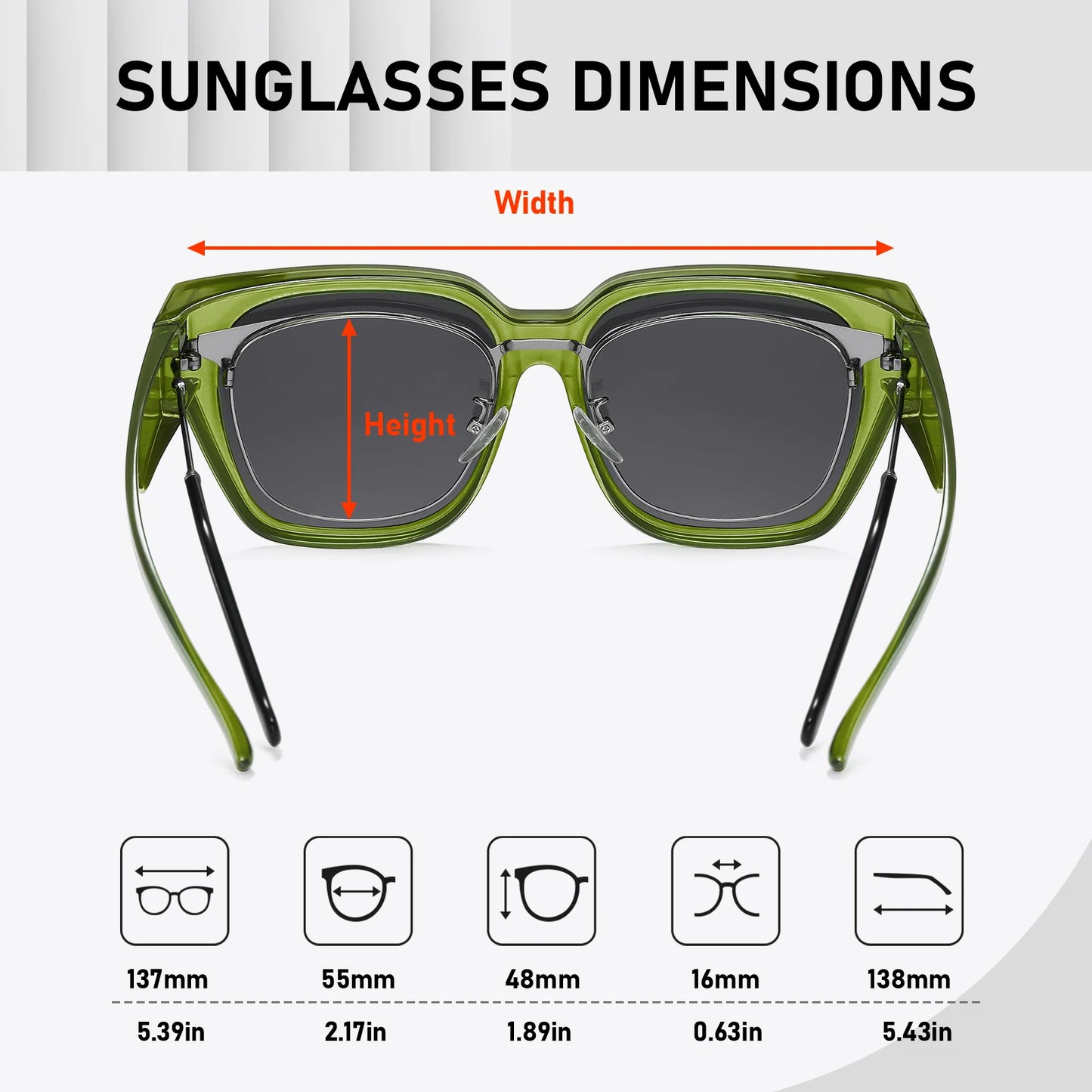 Women's Polarized Sunglasses – Anti-Glare UV400 Square Frame