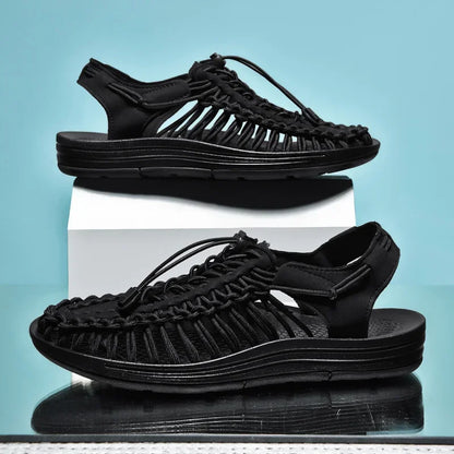 Handwoven Flat Beach Sandals — Breathable Casual Outdoor Sandals for Men & Women
