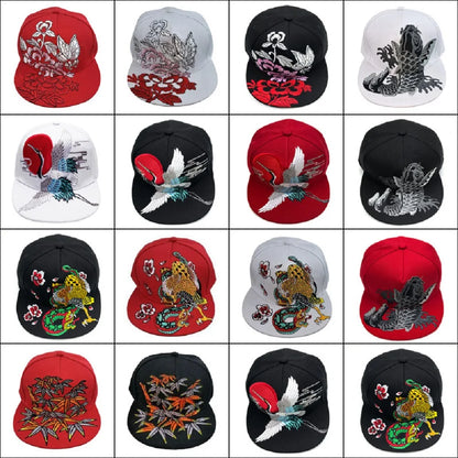 Embroidered Flat Top Baseball Cap | Hip Hop Street Style for Men & Women