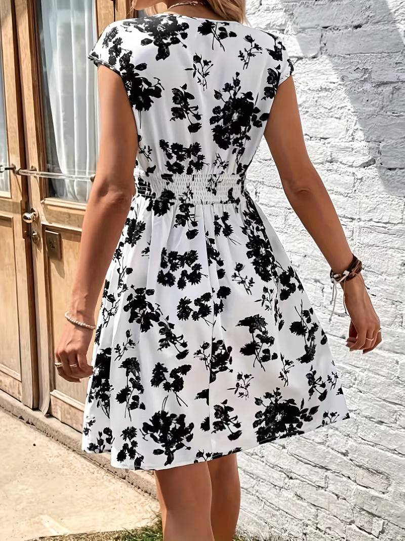 Robe Floral Élégante A-Line – Intemporelle et Polyvalente pour Toutes les Occasions