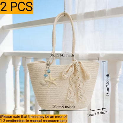 Ensemble de 2 sacs de plage tissés pour femme