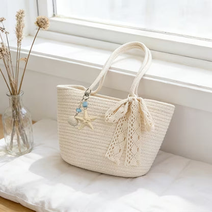 Ensemble de 2 sacs de plage tissés pour femme