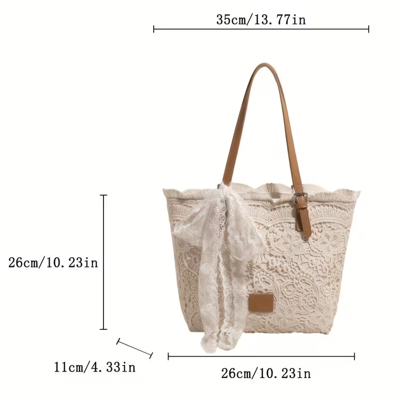 Sac Tote Grande Capacité en Dentelle