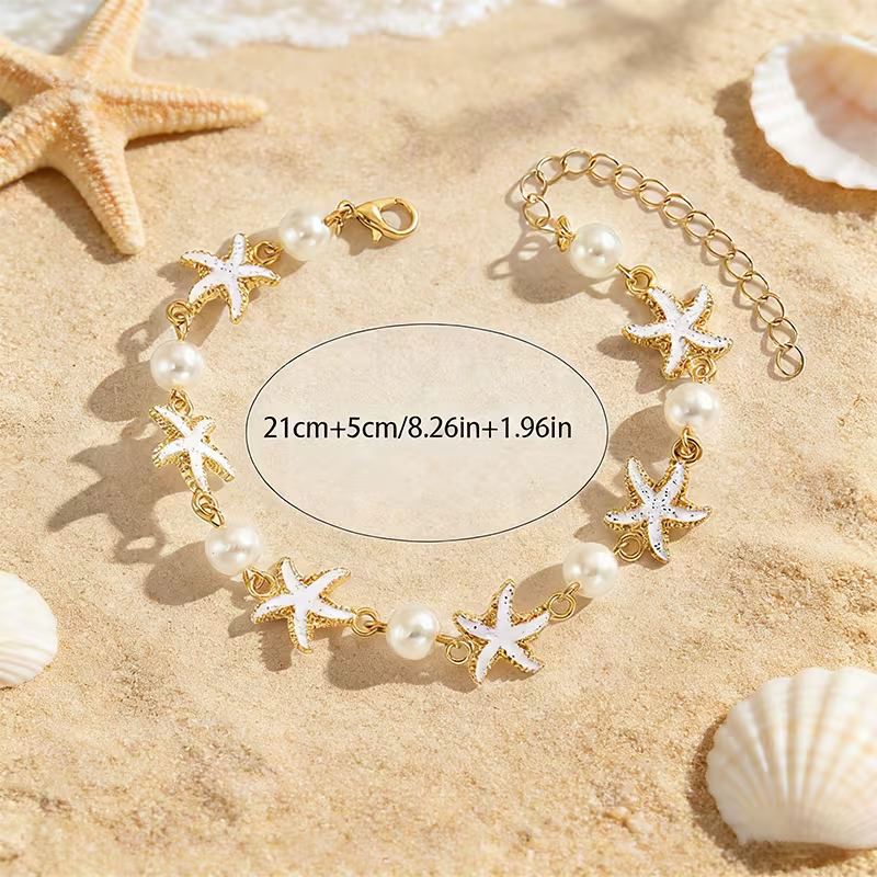 Cheville Océan Étoile de Mer – Accessoire Bohème pour l'Été