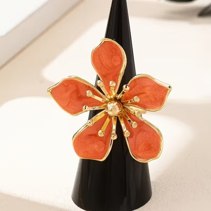 Bague Floral en Émail – Sophistication et Charme pour Chaque Instant