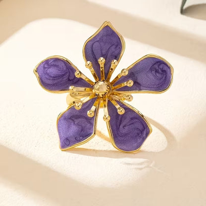 Bague Floral en Émail – Sophistication et Charme pour Chaque Instant