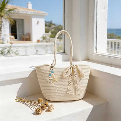Ensemble de 2 sacs de plage tissés pour femme
